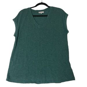 Jessica Simpson‎ Women's M Green V-Neck Top *C0288